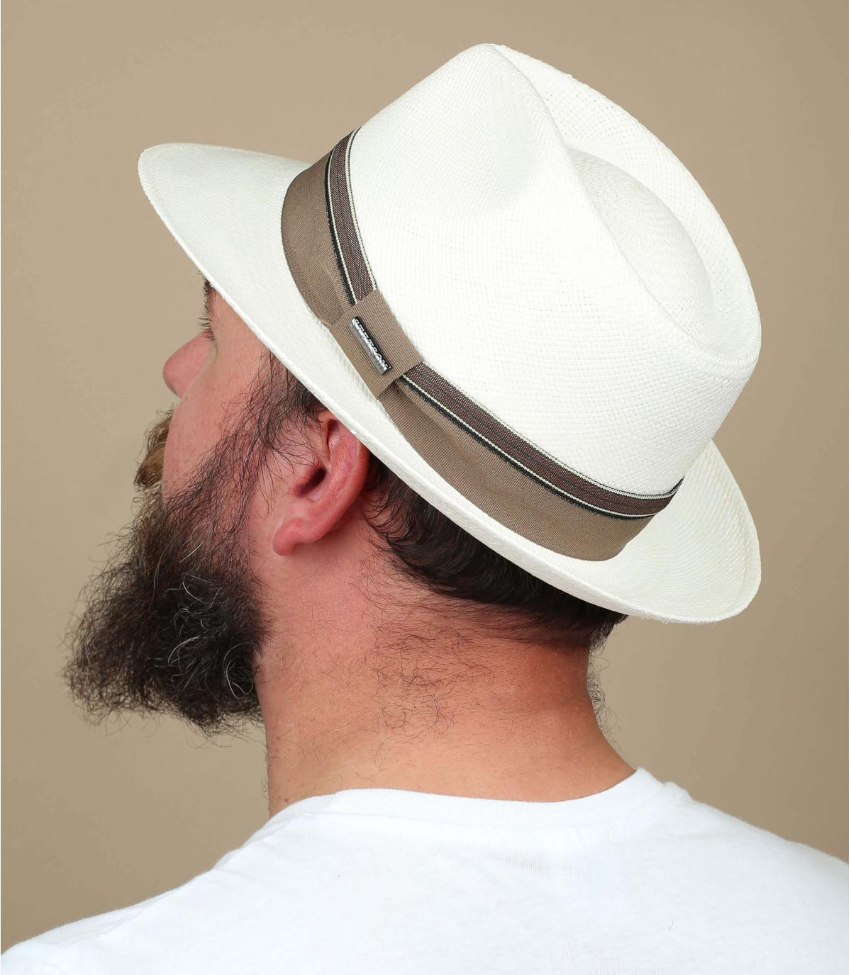 Panama hat white Fedora Panama bleached